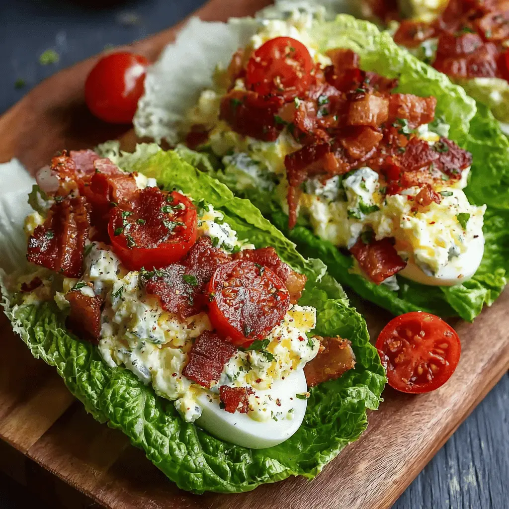 BLT Egg Salad Lettuce Wraps: Easy Turkey Bacon & Chicken Ham Delight