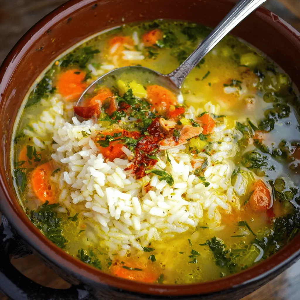 Savory Soup Rice: The Best Cozy Meal with Turkey Bacon and Chicken Ham