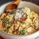 Slow Cooker Creamy Tuscan Chicken Orzo