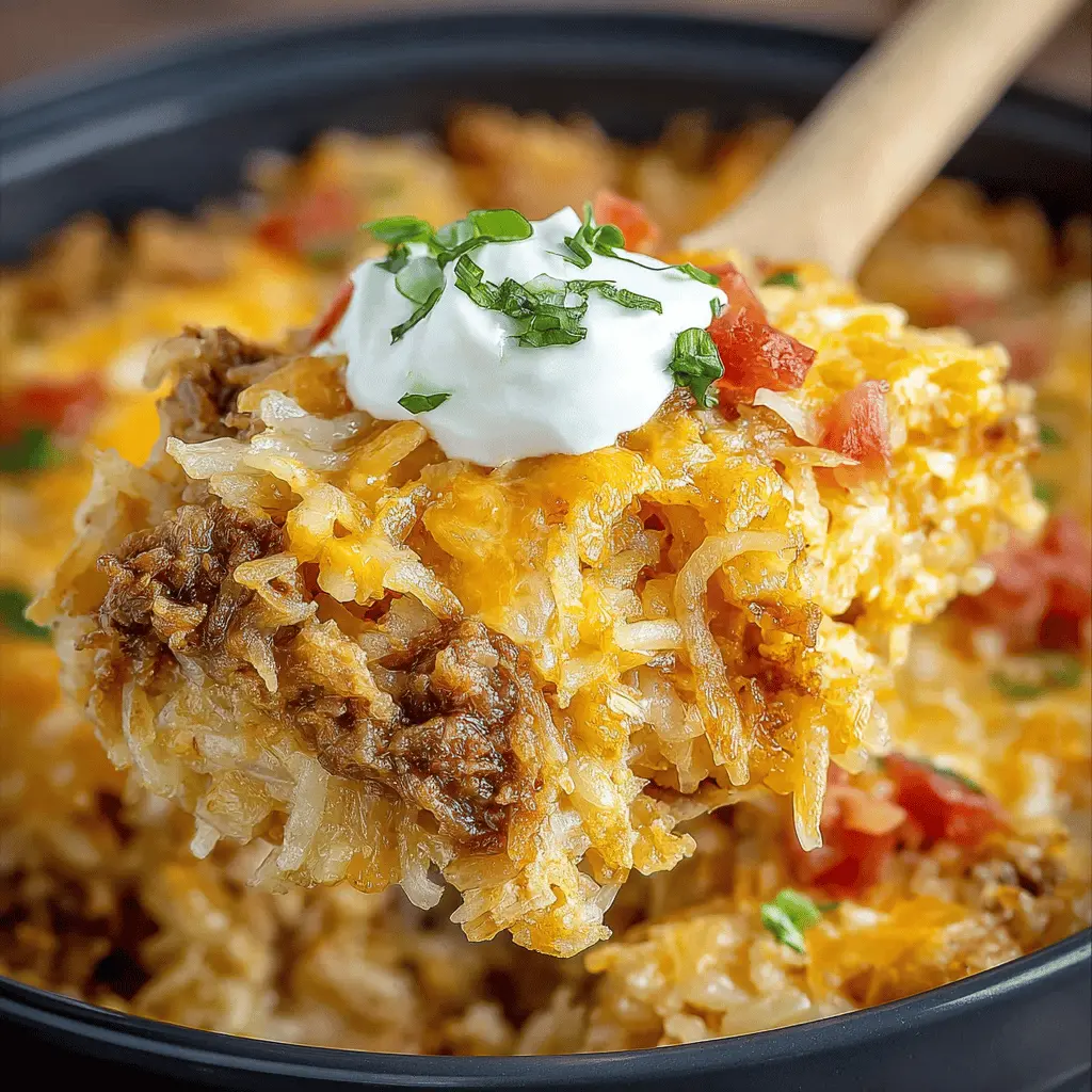 Taco Crockpot Hashbrown Casserole: Easy Turkey Bacon Delight