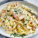 Tuscan Salmon Fettuccini Alfredo