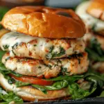 White Cheddar and Spinach Chicken Burgers