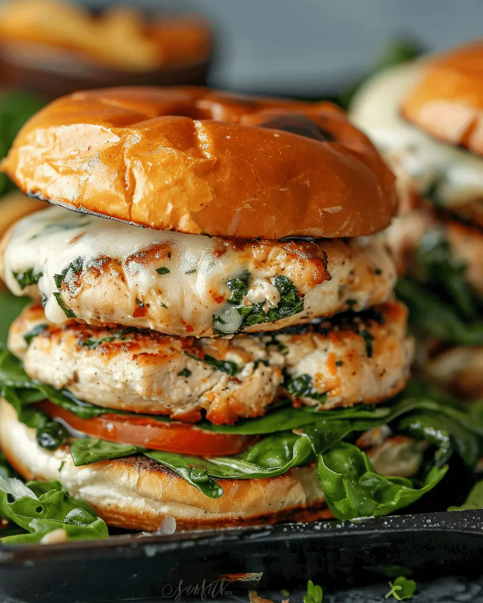 White Cheddar and Spinach Chicken Burgers: Easy and Indulgent Delight