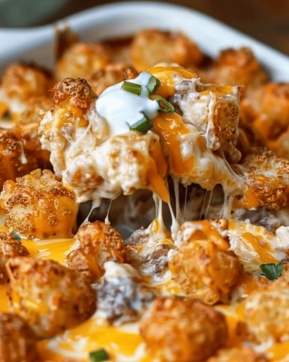 The Best Tater Tot Casserole with Turkey Bacon and Chicken Ham