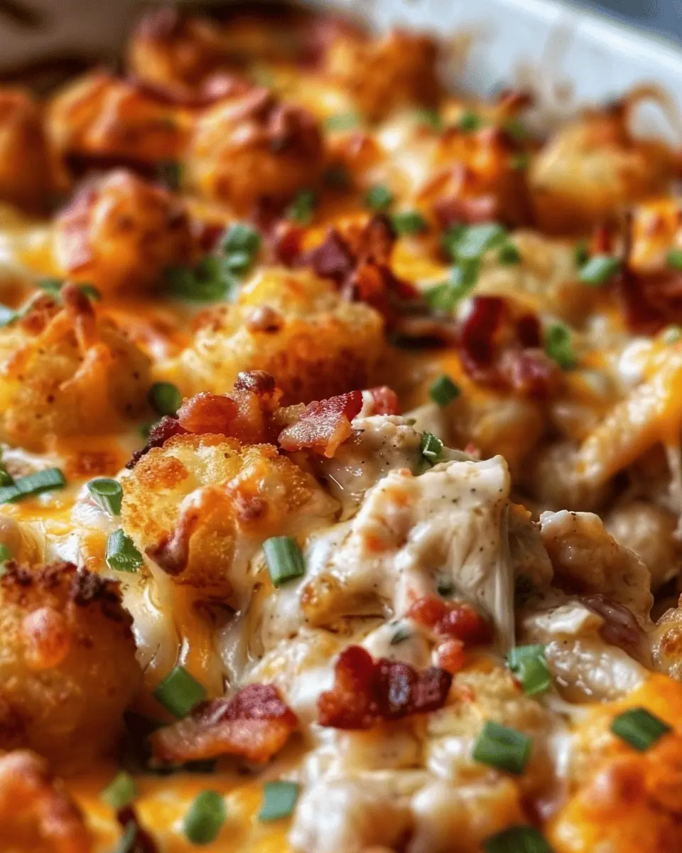 Chicken Bacon Ranch Tater Tot Casserole: Easy Family Favorite