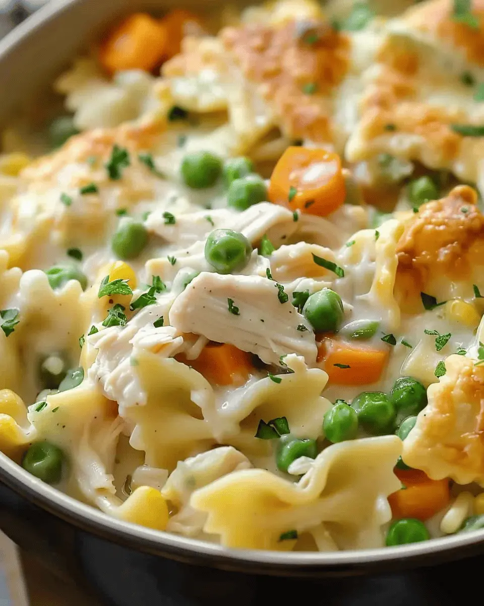 Chicken Pot Pie Pasta Recipe: Easy Comfort Food with Turkey Bacon