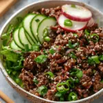 Spicy Keto Korean Ground Beef with Cucumber Salad