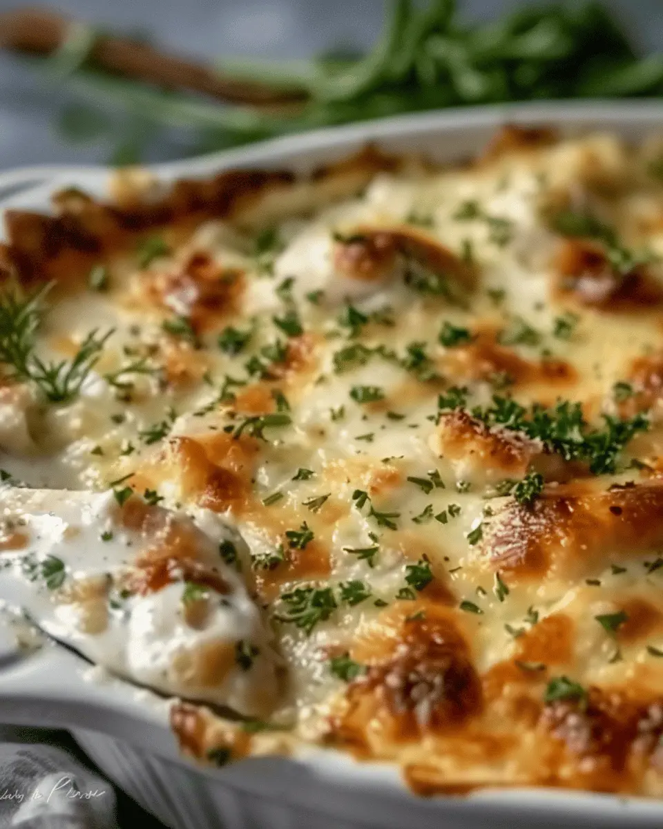 Creamy Keto Chicken Alfredo Casserole with Turkey Bacon Delight