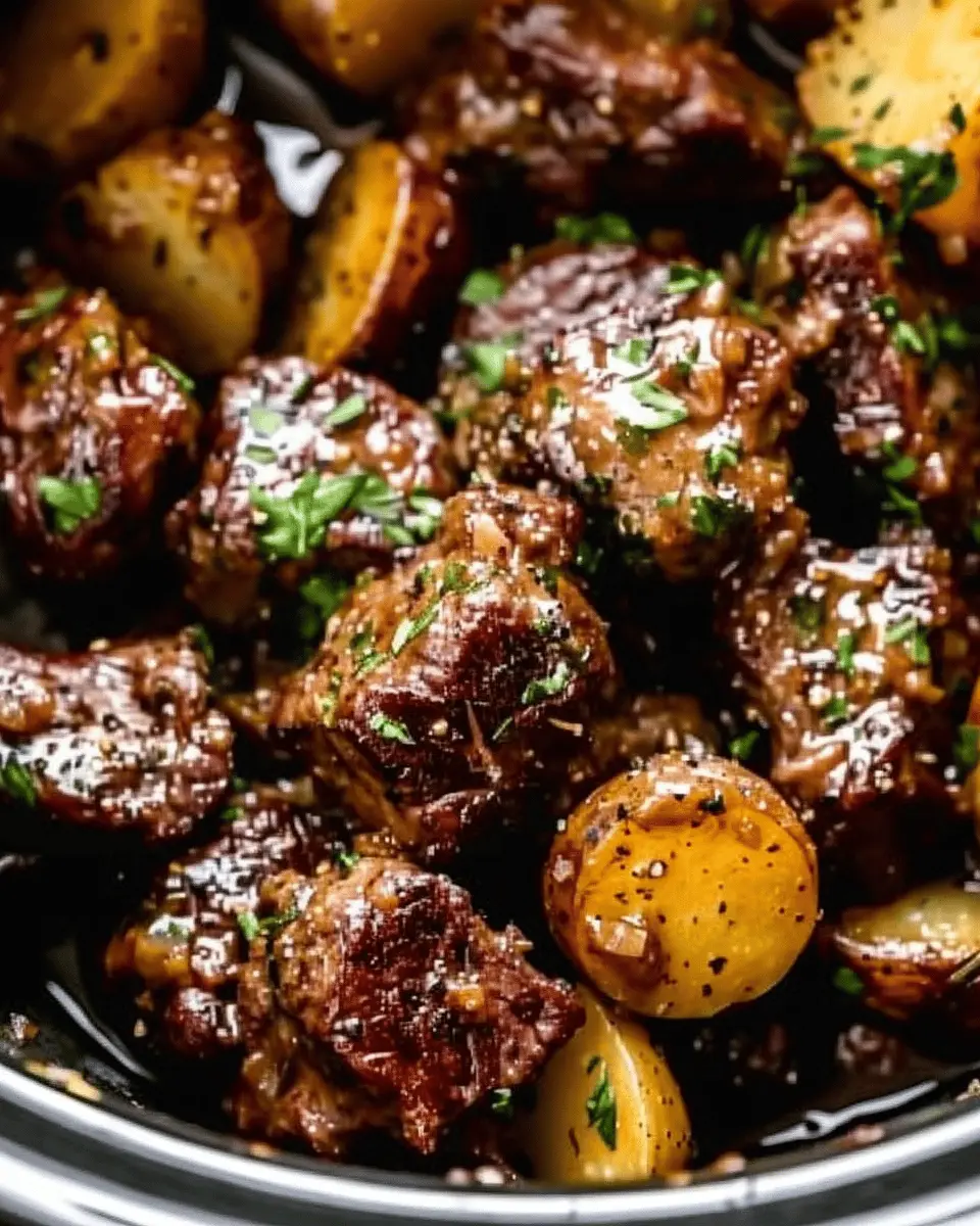 Crockpot Garlic Butter Beef Bites with Potatoes: Easy Comfort Food