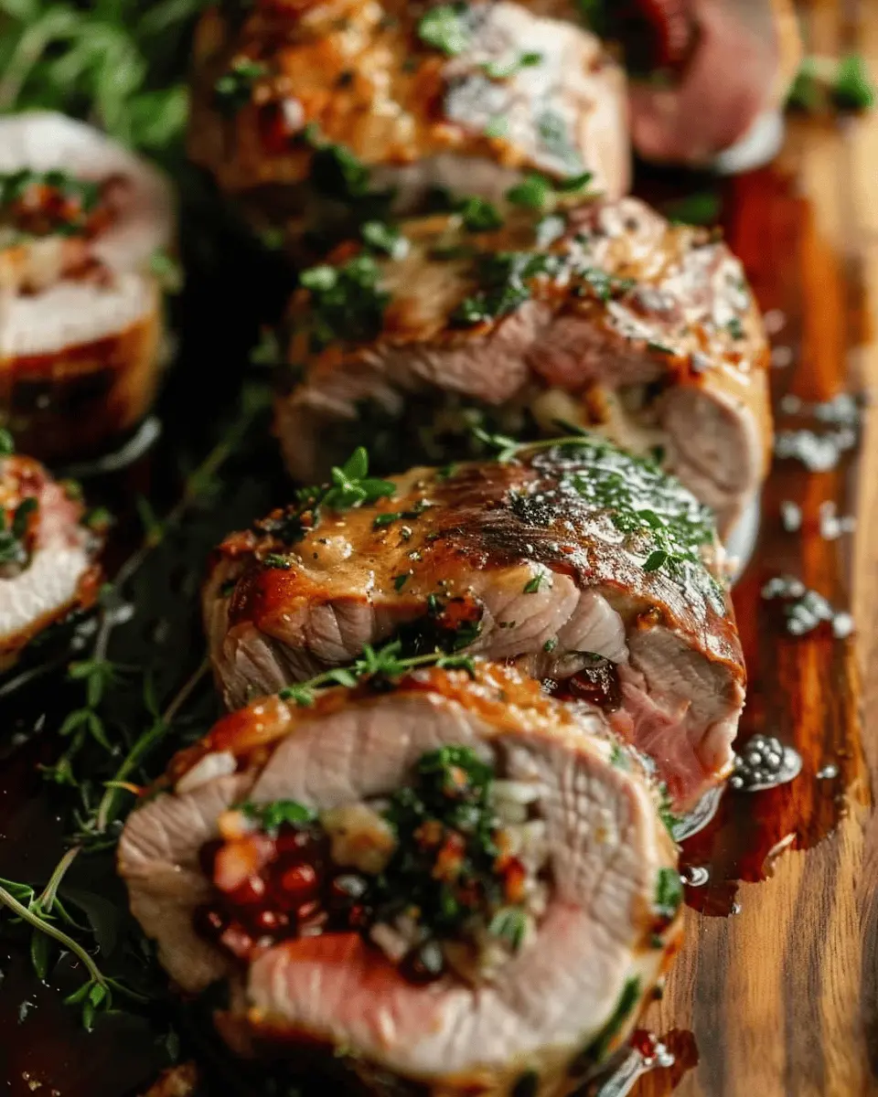 Stuffed Pork Tenderloin with Turkey Bacon and Chicken Ham Magic