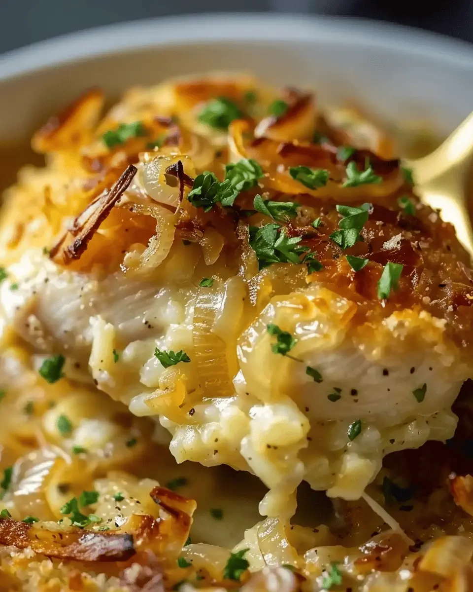 Comforting French Onion Chicken with Turkey Bacon: A Cozy Delight