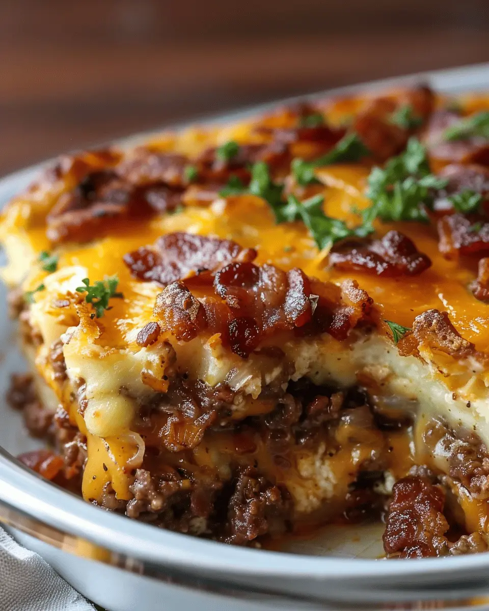 Low-Carb Turkey Bacon Cheeseburger Casserole Delight