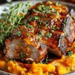 Apple Cider Pork with Mashed Sweet Potatoes