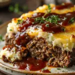 Meatloaf with Mashed Potatoes and Cheese