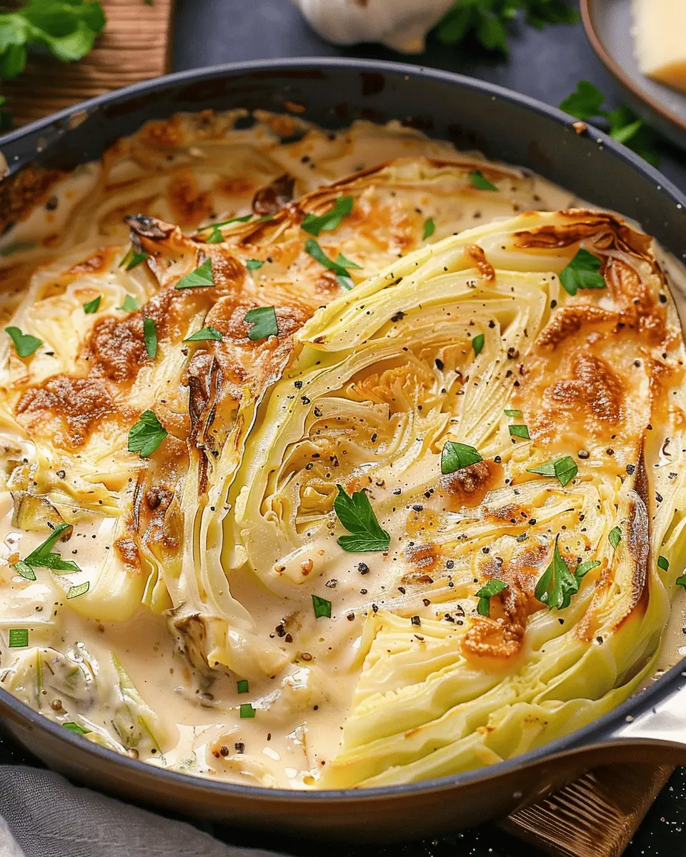 Creamy Garlic Parmesan Cabbage with Savory Turkey Bacon Delight