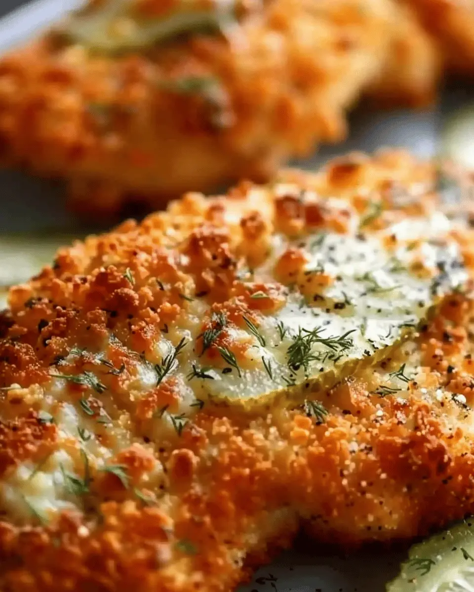 Crispy Dill Pickle Parmesan Chicken with a Crunchy Twist