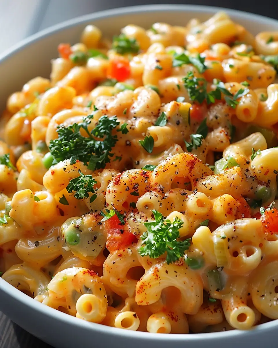One Pot Veggie Mac: Easy Comfort Food with Turkey Bacon and Chicken Ham