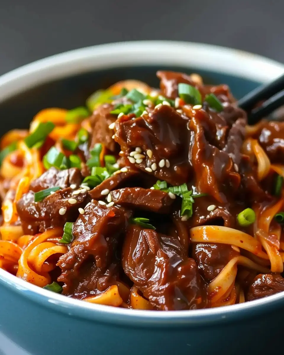 Slow Cooker Korean Beef Noodles: Easy Comfort Food Delight
