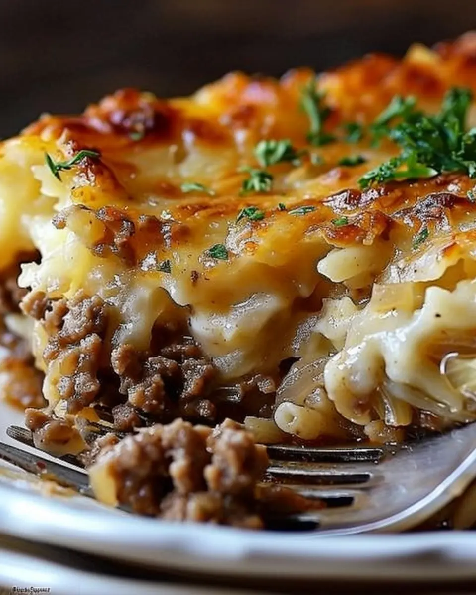 French Onion Ground Beef Delight with Turkey Bacon Twists