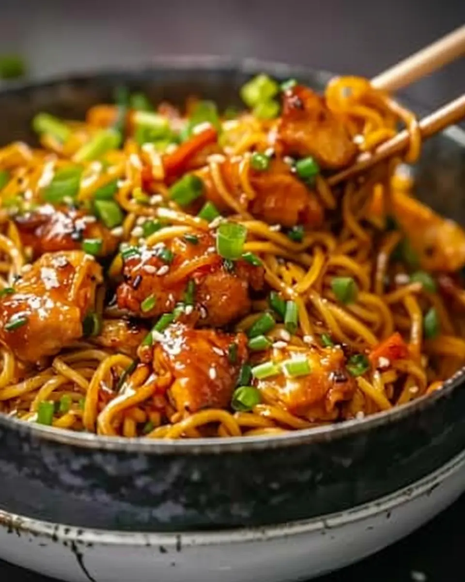 Sticky Garlic Chicken Noodles: Easy Weeknight Delight for All