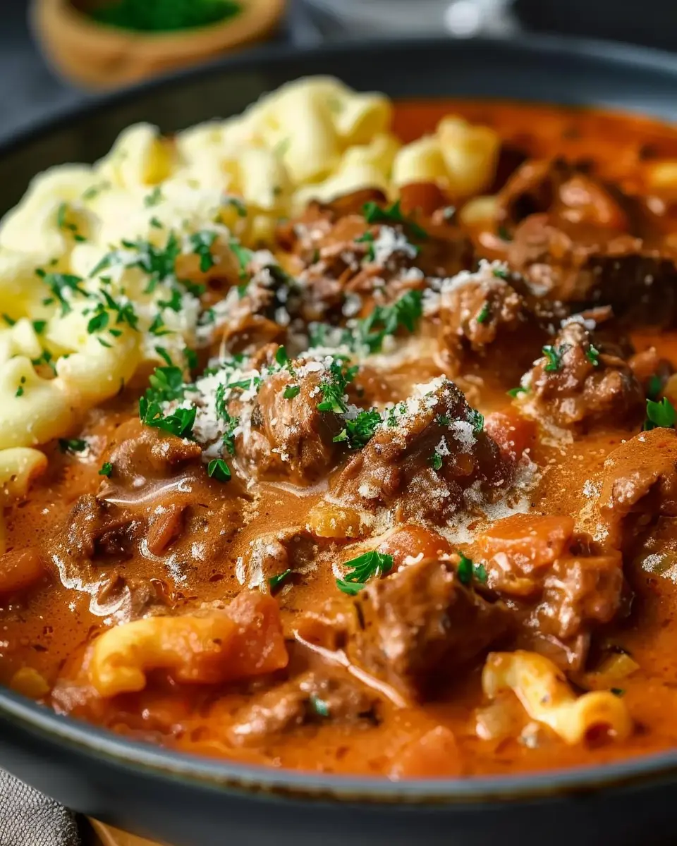 Creamy German Goulash: A Comforting Twist with Turkey Bacon