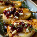 Baked Pears Feta Honey Cranberries