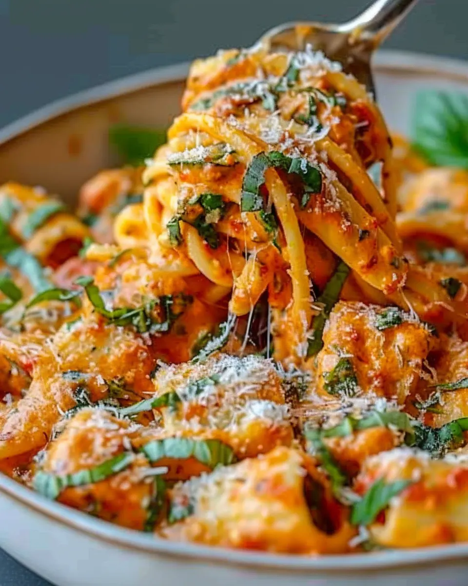 Creamy Tomato Garlic Pasta with Turkey Bacon for a Cozy Night