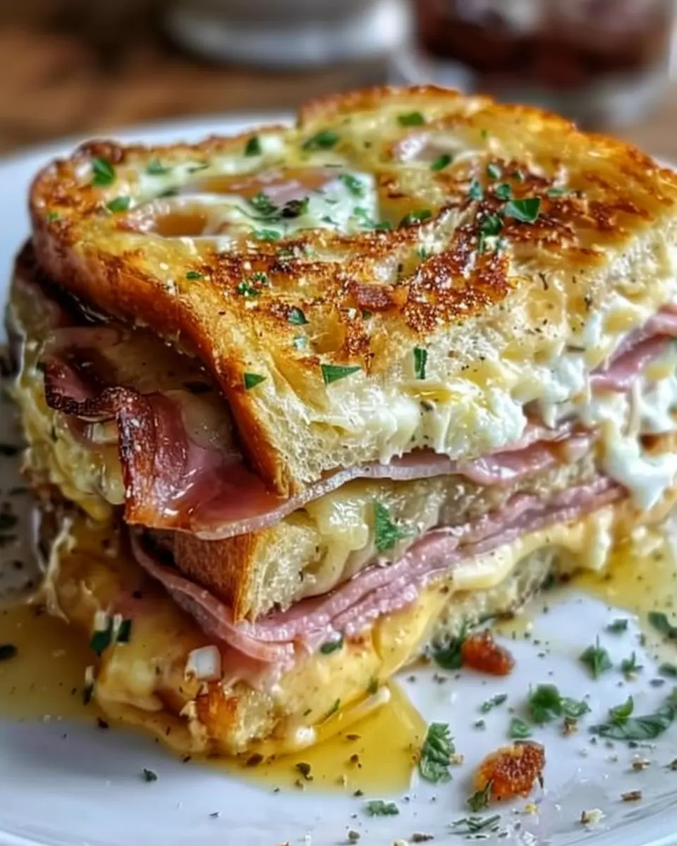 Monte Cristo Breakfast: Indulgent Turkey Bacon &amp; Chicken Ham Delight