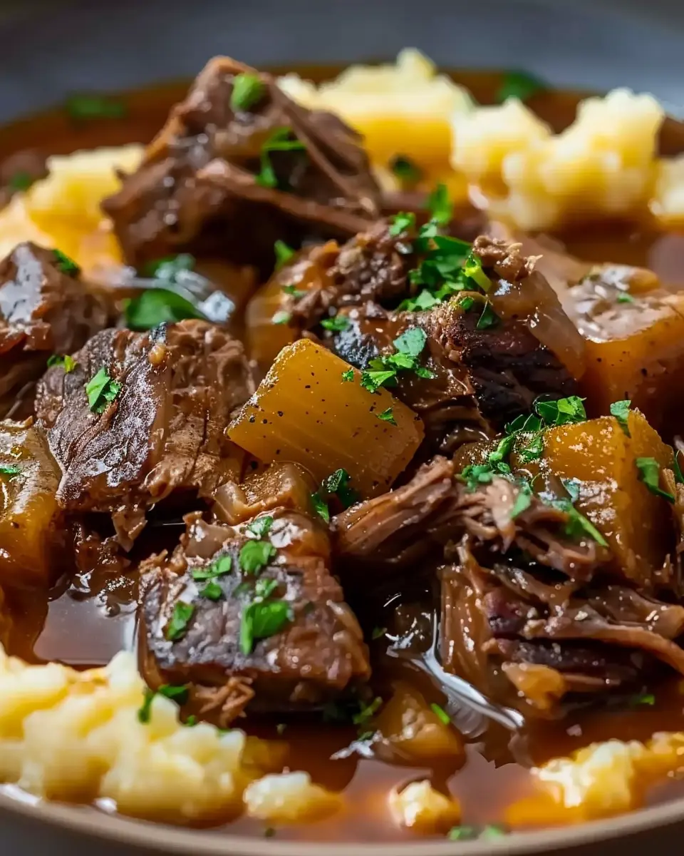 Hearty Comfort Slow Cooker Beef Manhattan with Turkey Bacon Delight