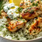 Dump-and-Bake Chicken Tzatziki Rice