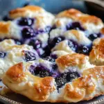 Fluffy Cottage Cheese Blueberry Cloud Bread