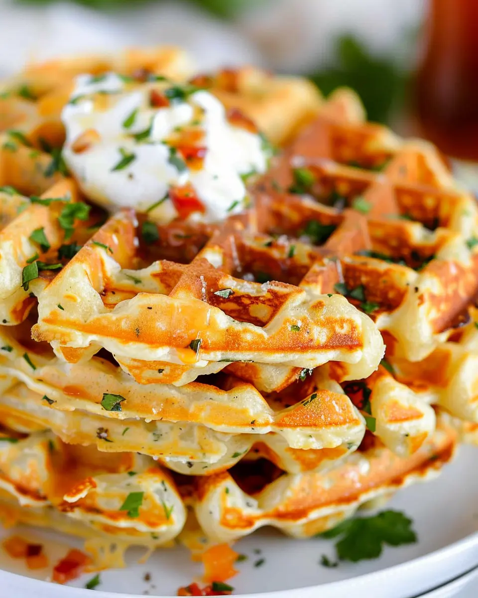 Cheese Loaded Hashbrown Waffles: Indulgent Morning Delight with Turkey Bacon