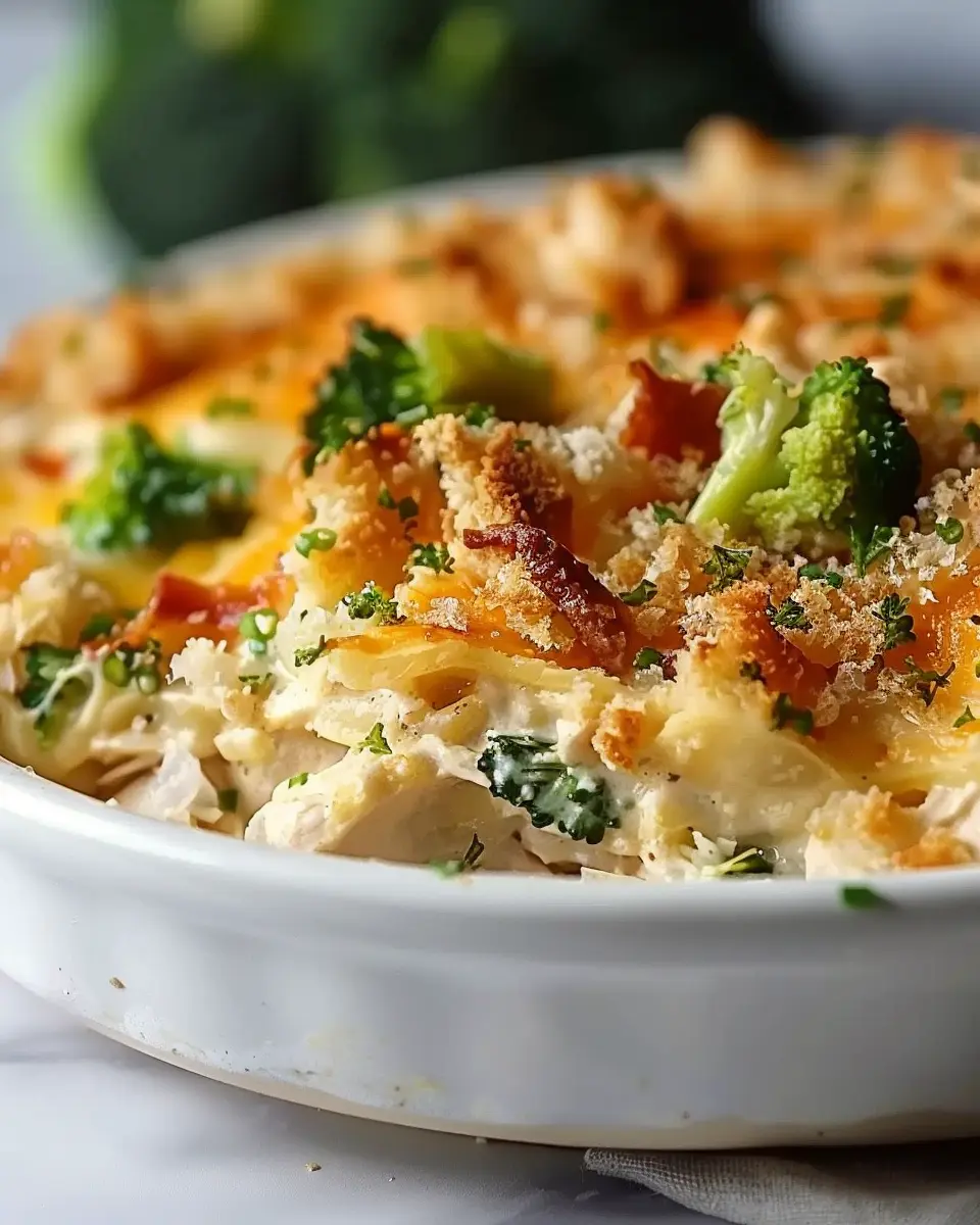 Creamy Low Carb Chicken Casserole with Turkey Bacon Delight