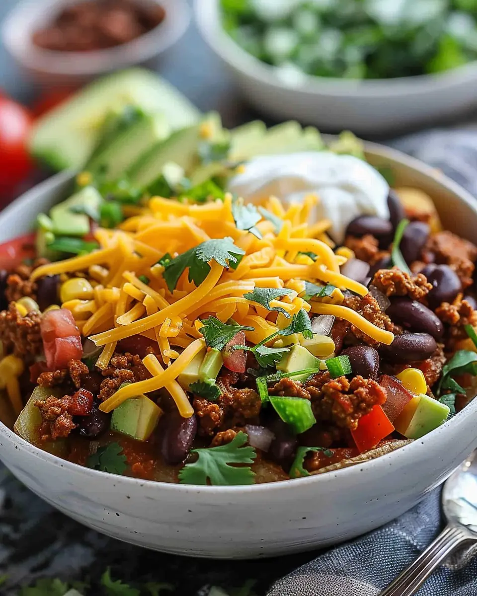 Loaded Potato Taco Bowl: Indulgent Comfort with Turkey Bacon