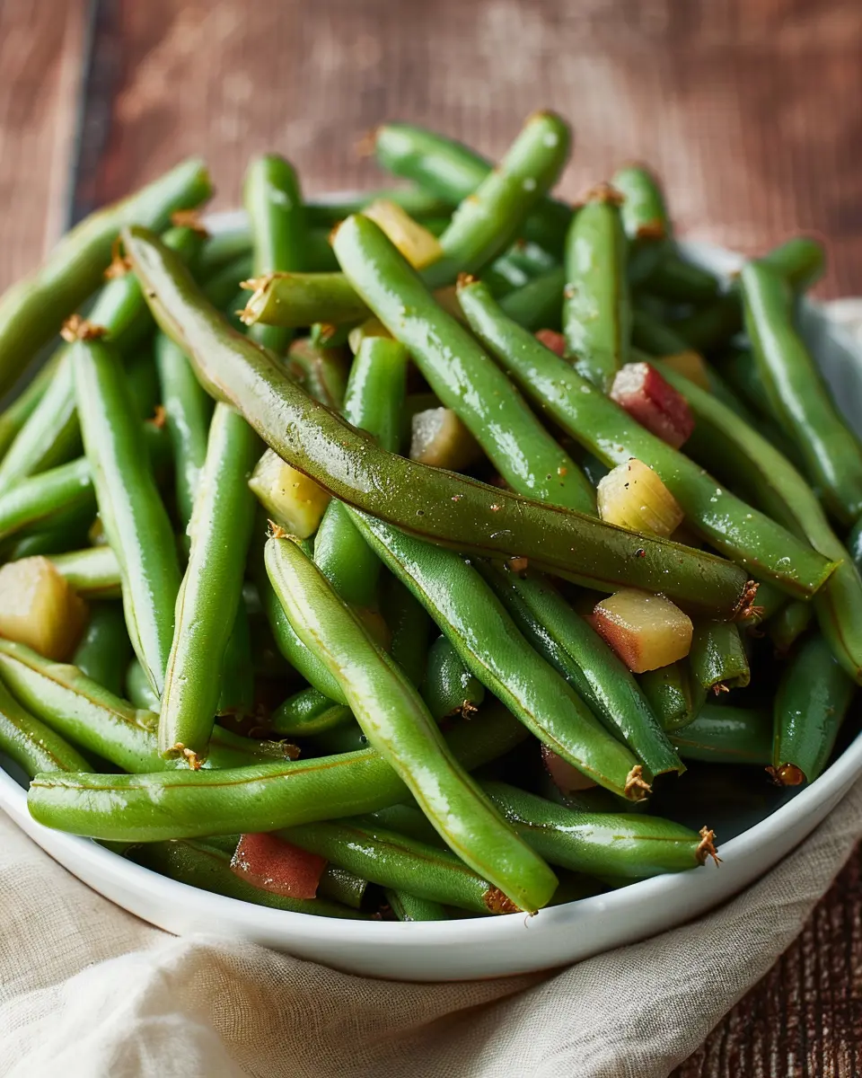 Southern Green Beans with Turkey Bacon and Chicken Ham Bliss