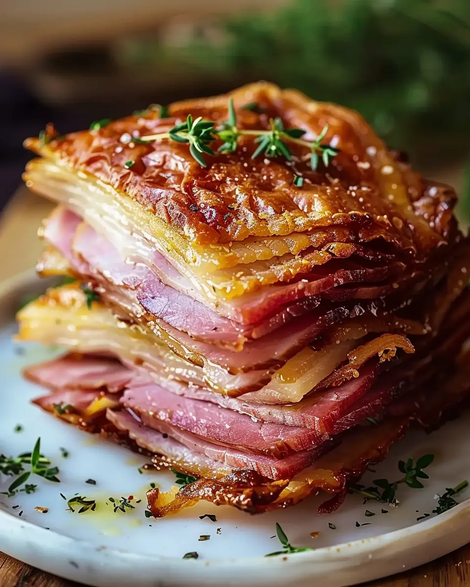 Crispy Ham Delight: Easy Chicken Ham Recipe with Turkey Bacon