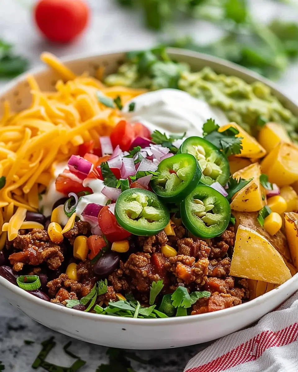 Loaded Potato Taco Bowl: Indulgent Comfort with Turkey Bacon