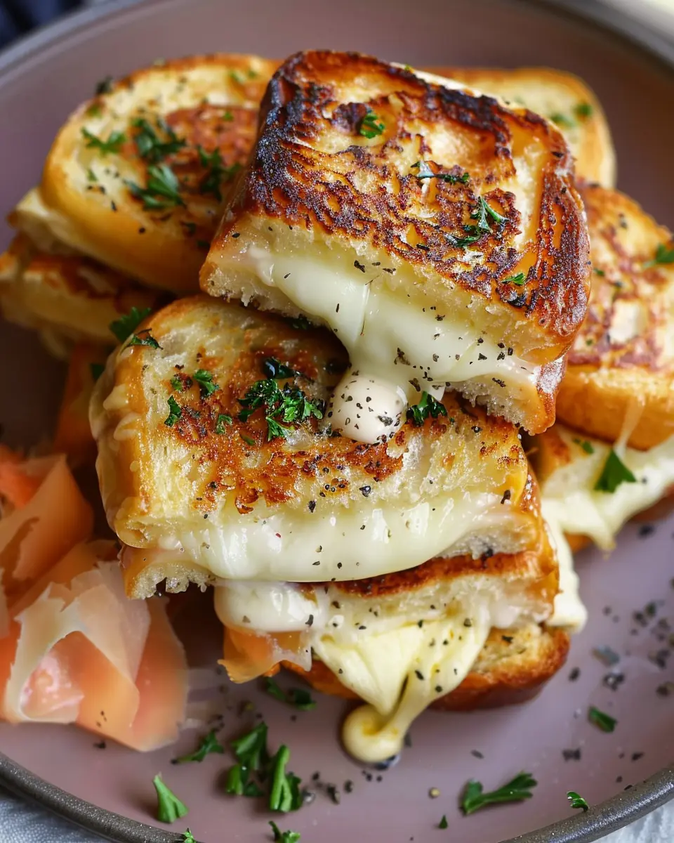 Hawaiian Roll Grilled Cheese with Turkey Bacon and Chicken Ham Delight