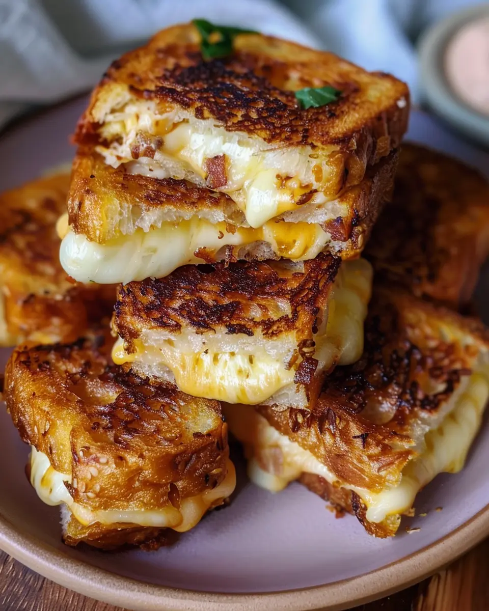 Hawaiian Roll Grilled Cheese with Turkey Bacon and Chicken Ham Delight