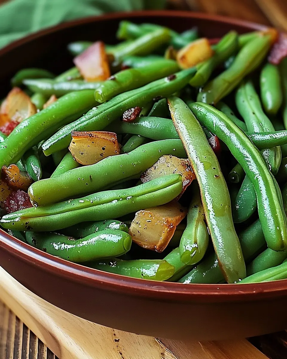 Country Ranch Green Beans: Easy Recipe with Turkey Bacon and Chicken Ham