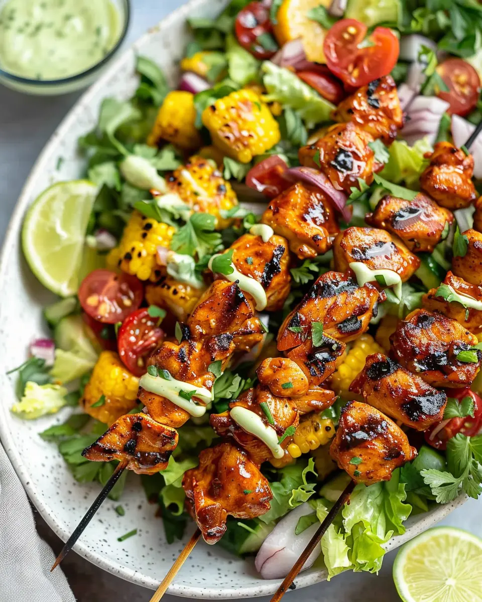 BBQ Chicken Skewer Salad: A Juicy Twist on Grilled Perfection