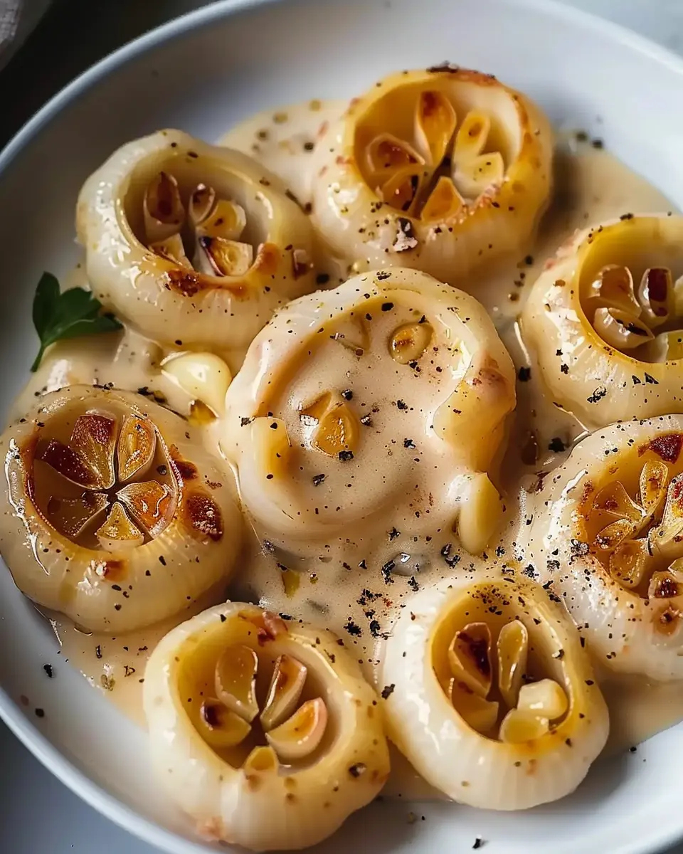 Creamy Roast Garlic Delight with Turkey Bacon and Chicken Ham