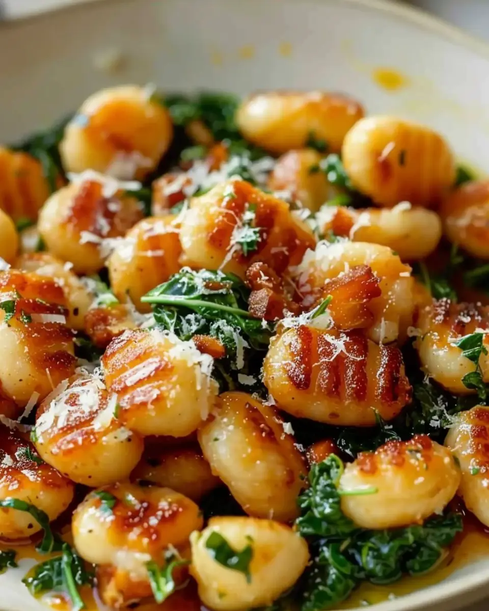 Crispy Gnocchi with Turkey Bacon and Fresh Herbs Delight