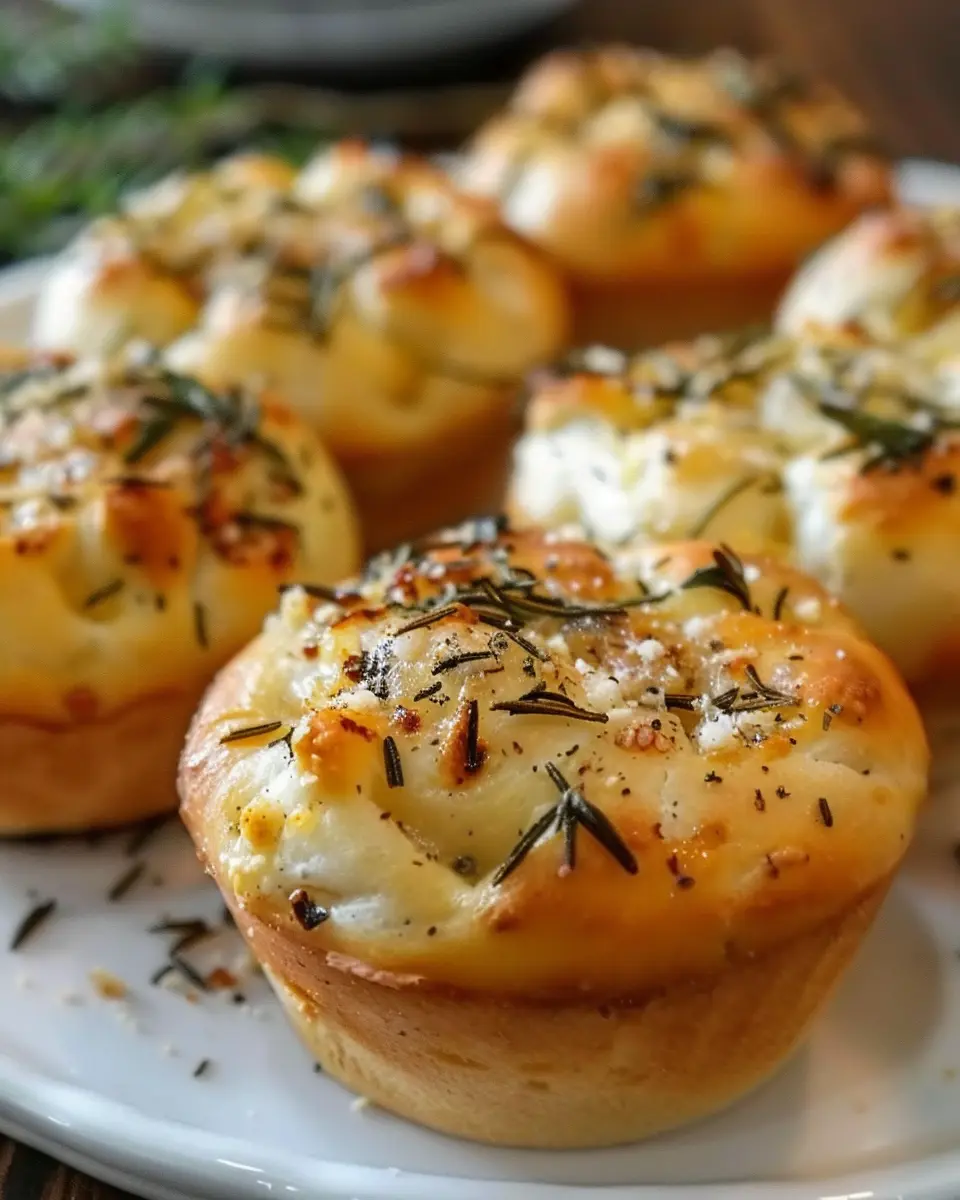 Golden Crust Garlic Rosemary Focaccia Muffins Made Simple