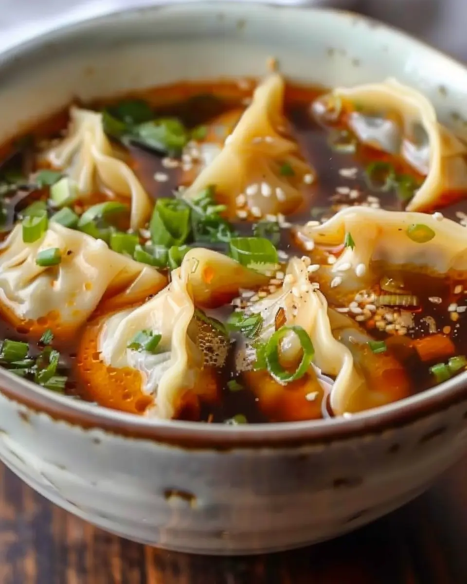 Potsticker Soup: Easy Comfort Food with Turkey Bacon and Chicken Ham