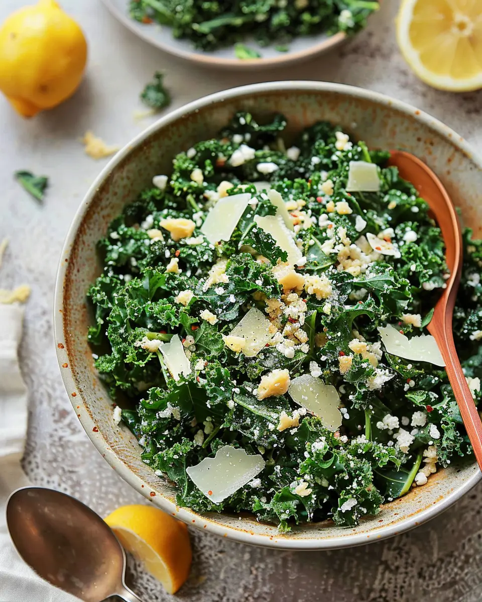 Lemony Parmesan Kale Salad: The Best Refreshing Side Dish